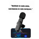 Microfone de Lapela Sem Fio Vlog Compatível iPhone